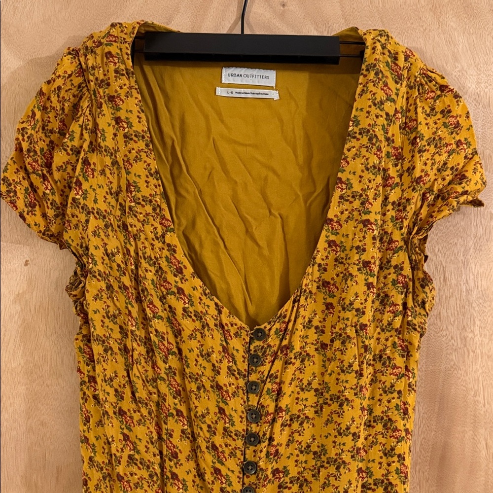Urban Outfitters Yellow Floral Women's Mini Dress